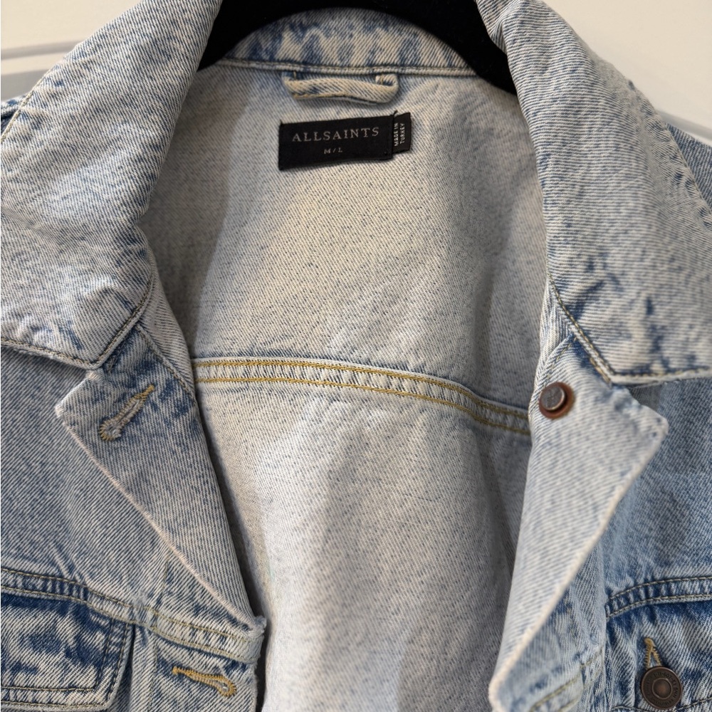 All Saints Denim Jacket with Sweatshirt Arms - Picture 2 of 3